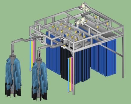 3D модель внутреннего оборудования автомойки